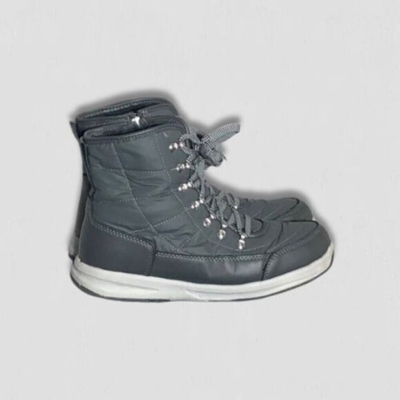 Weatherproof Snow Boots Gray Faux Fur Lining Lace Up W 9 - Picture 2 of 11